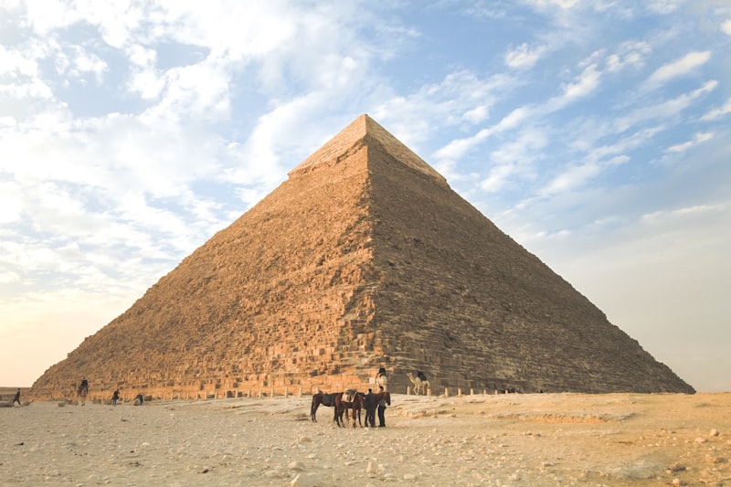 Great Pyramids of Giza at golden hour